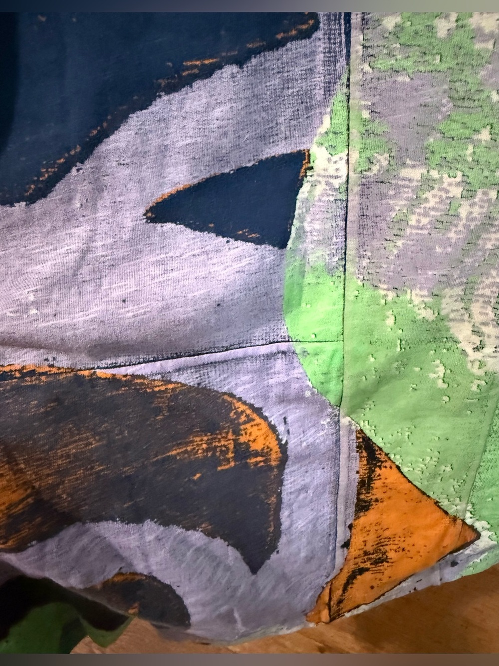 Custo Chic Couture Abstract Print Sleeveless Dress gray purple green blue P2P in - Picture 6 of 13